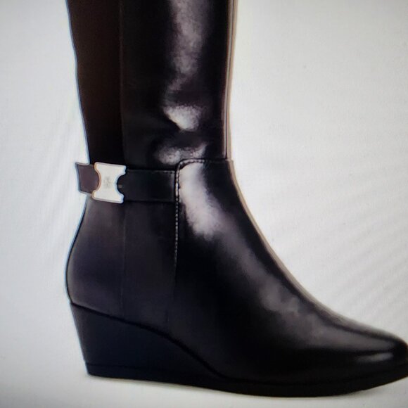 Giani Bernini "Catrinaa" Leather Black Boots. NIB. Size 6 Wide Calf. - Picture 2 of 12